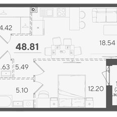 Квартира 48,8 м², 1-комнатная - изображение 2