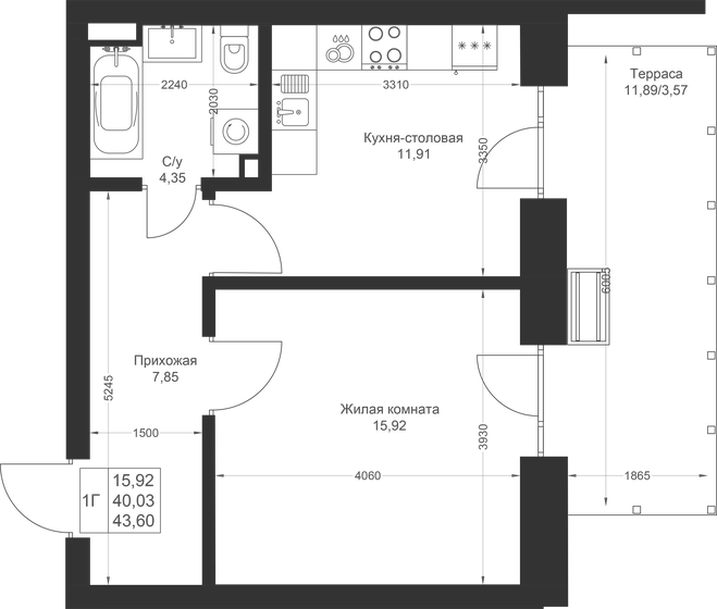 49,4 м², 1-комнатная квартира 10 127 000 ₽ - изображение 61