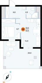 Квартира 52,5 м², 1-комнатные - изображение 1