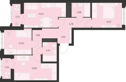 82,2 м², 3-комнатная квартира 6 950 000 ₽ - изображение 47