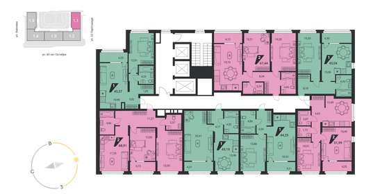 39,6 м², 1-комнатная квартира 5 880 600 ₽ - изображение 21