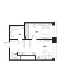 Квартира 46,6 м², 1-комнатная - изображение 1