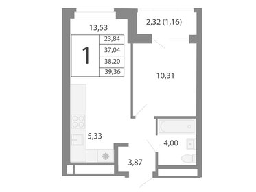 42 м², 2-комнатная квартира 4 550 000 ₽ - изображение 95