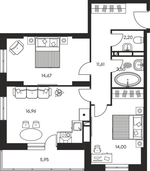 37,9 м², квартира-студия 4 363 100 ₽ - изображение 14