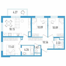 71,3 м², 3-комнатная квартира 9 450 000 ₽ - изображение 136