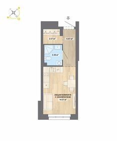 32,4 м², квартира-студия 4 625 000 ₽ - изображение 6