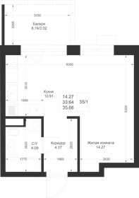 35,5 м², квартира-студия 6 606 720 ₽ - изображение 30