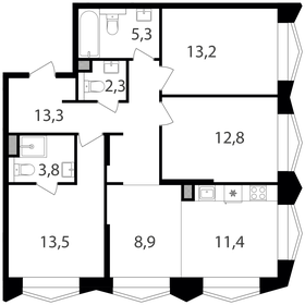 Квартира 84,5 м², 3-комнатная - изображение 1