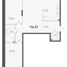 Квартира 96,5 м², 2-комнатная - изображение 3