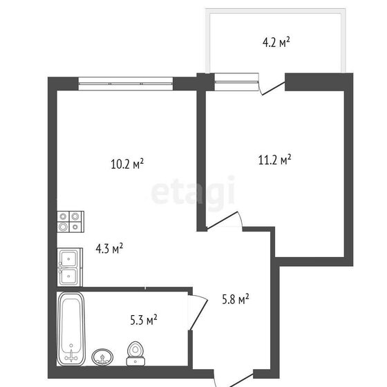 41,2 м², 1-комнатная квартира 6 200 000 ₽ - изображение 24