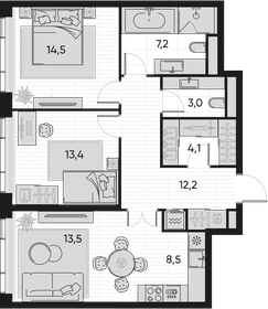 86,6 м², 4-комнатная квартира 43 900 000 ₽ - изображение 140