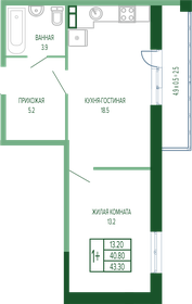 41,8 м², 1-комнатная квартира 8 610 800 ₽ - изображение 61