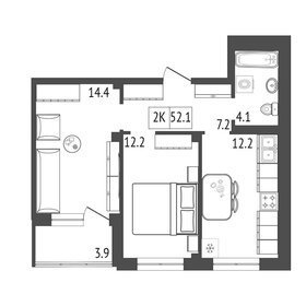 Квартира 52,1 м², 2-комнатная - изображение 2