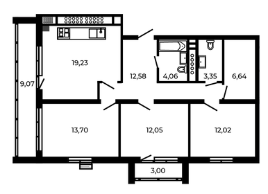 88 м², 3-комнатная квартира 12 002 530 ₽ - изображение 39