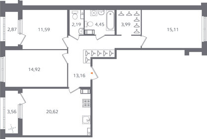 Квартира 89,3 м², 3-комнатная - изображение 1