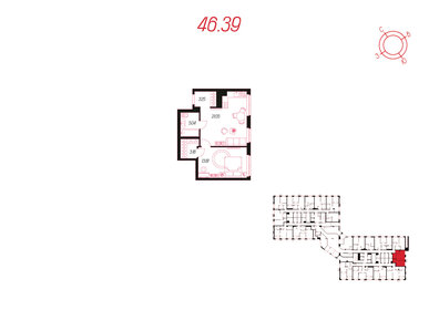 44 м², 1-комнатная квартира 6 550 000 ₽ - изображение 60