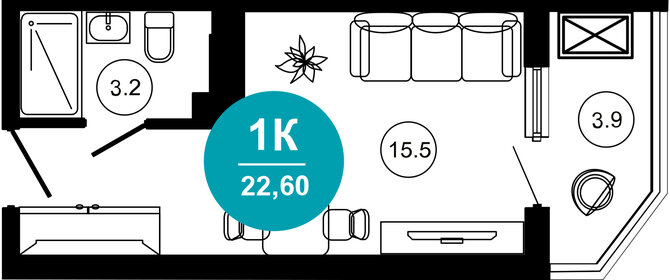 26 м², 1-комнатная квартира 10 400 000 ₽ - изображение 100