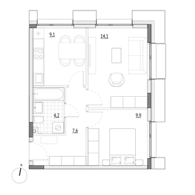 53 м², 2-комнатная квартира 7 450 000 ₽ - изображение 20