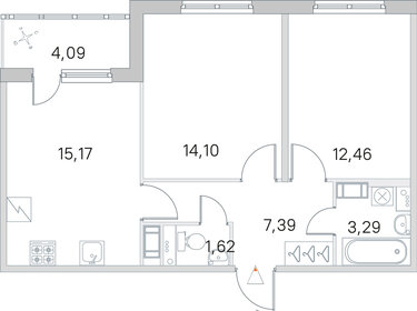 Квартира 56,1 м², 2-комнатная - изображение 1