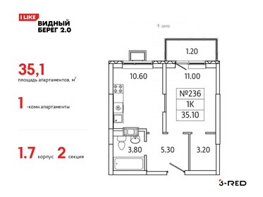 34,8 м², 1-комнатная квартира 6 366 580 ₽ - изображение 12