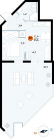 Квартира 69,3 м², 1-комнатные - изображение 1
