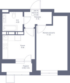 35,9 м², 1-комнатная квартира 8 692 640 ₽ - изображение 84