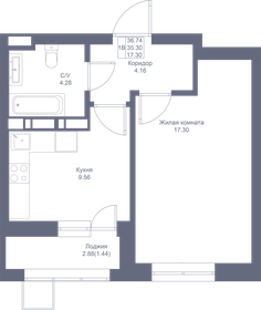 36,7 м², 1-комнатная квартира 8 964 560 ₽ - изображение 38