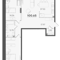 Квартира 100,7 м², 2-комнатная - изображение 2