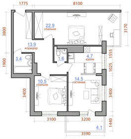 Квартира 76,2 м², 3-комнатная - изображение 1