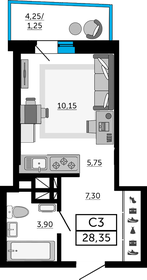 27 м², квартира-студия 5 600 000 ₽ - изображение 124