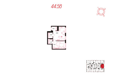 44 м², 1-комнатная квартира 6 550 000 ₽ - изображение 44