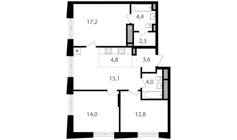 78,2 м², 4-комнатная квартира 26 157 900 ₽ - изображение 1