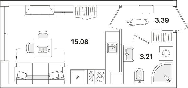 21,3 м², квартира-студия 5 545 199 ₽ - изображение 8