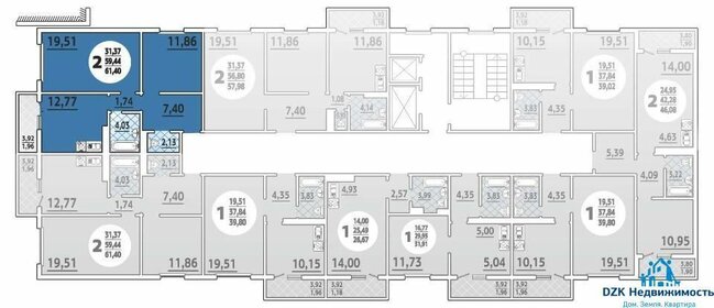 Квартира 61,5 м², 2-комнатная - изображение 5