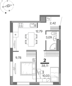 60,5 м², 3-комнатная квартира 4 500 000 ₽ - изображение 73