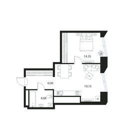 46,6 м², 1-комнатная квартира 8 006 600 ₽ - изображение 27