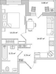45,9 м², 1-комнатная квартира 9 000 000 ₽ - изображение 131