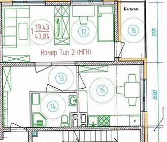 Квартира 42 м², 1-комнатная - изображение 4