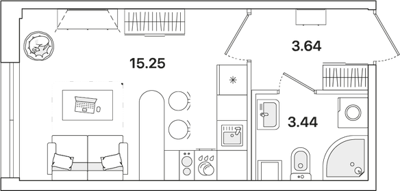 24,5 м², квартира-студия 5 590 000 ₽ - изображение 37