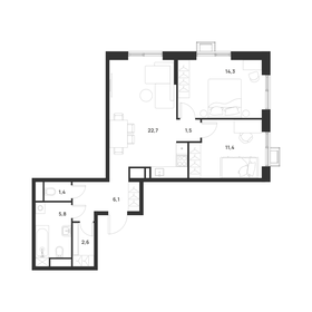 Квартира 65,8 м², 2-комнатная - изображение 2