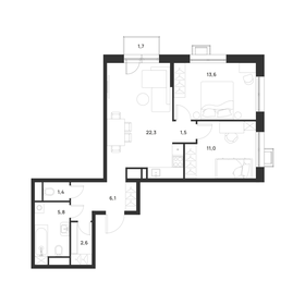 Квартира 64,8 м², 2-комнатная - изображение 2
