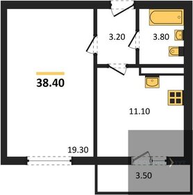 Квартира 38,4 м², 1-комнатная - изображение 1