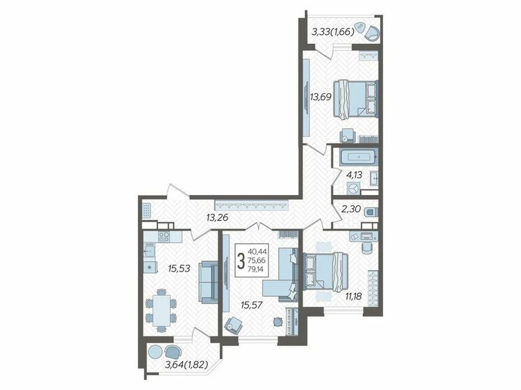 80 м², 4-комнатная квартира 7 500 000 ₽ - изображение 74