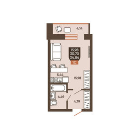 Квартира 34,8 м², 1-комнатная - изображение 1