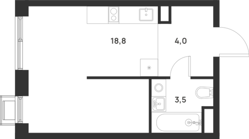 Квартира 26,3 м², студия - изображение 1