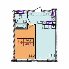 Квартира 40,1 м², 1-комнатная - изображение 3