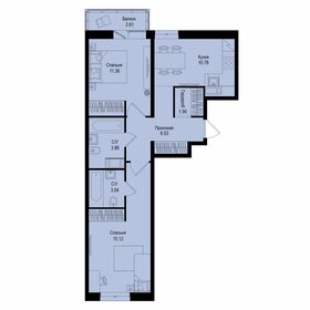 Квартира 53,4 м², 2-комнатная - изображение 1