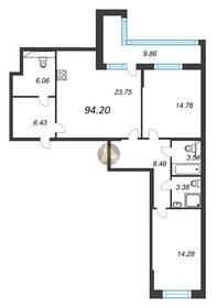 Квартира 94,2 м², 2-комнатная - изображение 1