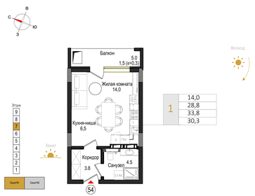 Квартира 30,3 м², студия - изображение 1