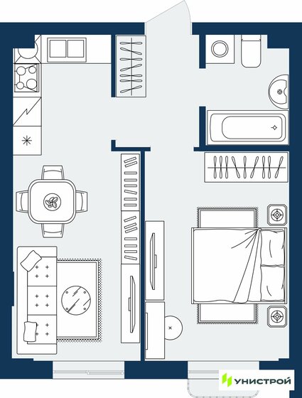 36,5 м², 1-комнатная квартира 8 688 000 ₽ - изображение 21
